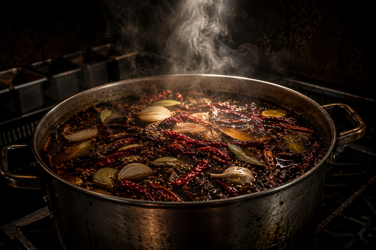GWC Flavour Tea brine preparation — aromatics boiled, strained and combined with dry spice blend for 21 hour chicken marination