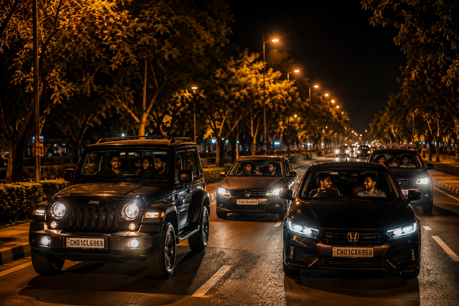 Chandigarh geri night drive — late night food culture Sector 32D