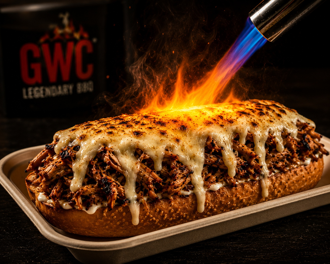 GWC Wild Dog cheese torch open face how to eat BBQ Chandigarh